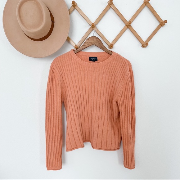 Sonoma Life & Style Peach Ribbed Soft Long Sleeve Sweater